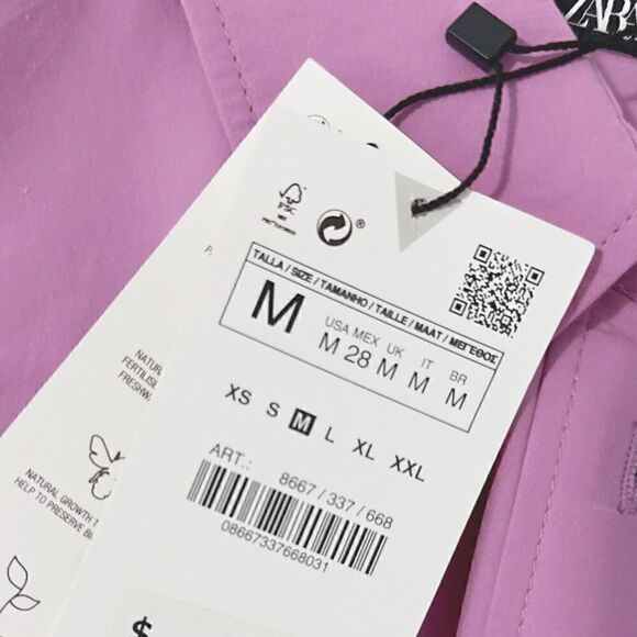 ⭕️ ZARA Shirt Long Sleeve Pink Medium - Picture 6 of 6